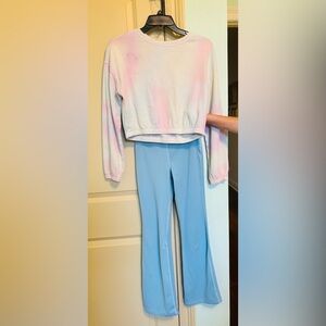 Athleta kids flare leggings & cropped sweat shirt/ size 12